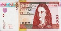 Банкнота Колумбия 10000 песо 01.09.2008 года. P.453l - UNC