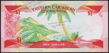 Восточные Карибы 1 доллар 1988-89г. P.21g - UNC - Восточные Карибы 1 доллар 1988-89г. P.21g - UNC