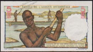 Французская Западная Африка 5 франков 21.11.1954г. Р.36 AUNC - Французская Западная Африка 5 франков 21.11.1954г. Р.36 AUNC