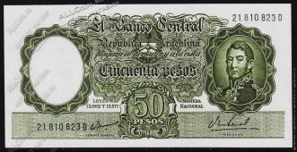 Аргентина 50 песо 1955-68г. P.271а(1) - UNC - Аргентина 50 песо 1955-68г. P.271а(1) - UNC
