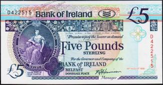 Ирландия Северная 5 фунтов 1990г. P.70а - UNC - Ирландия Северная 5 фунтов 1990г. P.70а - UNC