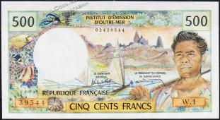 Новая Каледония 500 франков 1969г. Р.60е - UNC - Новая Каледония 500 франков 1969г. Р.60е - UNC