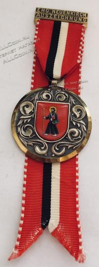 #358 Швейцария спорт Медаль Знаки. Герб кантона Гларус. Швейцария.