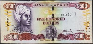 Ямайка 500 долларов 2009г. P.85g - UNC - Ямайка 500 долларов 2009г. P.85g - UNC