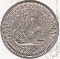 23-149 Восточные Карибы 25 центов 1965г. КМ # 6 медно-никелевая 6,51гр. 24мм