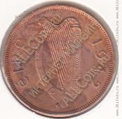 25-96 Ирландия 1 пенни 1942г. КМ # 11 бронза 9,45гр. 30,9мм - 25-96 Ирландия 1 пенни 1942г. КМ # 11 бронза 9,45гр. 30,9мм