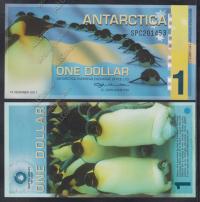 Антарктика 1 доллар 2011г. UNC /100 лет Южному Полюсу/*