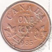 33-154 Канада 1 цент 1935г. КМ # 28 бронза 3,24гр. - 33-154 Канада 1 цент 1935г. КМ # 28 бронза 3,24гр.
