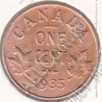 33-154 Канада 1 цент 1935г. КМ # 28 бронза 3,24гр.