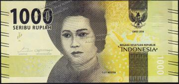 Индонезия 1000 рупий 2016г. P.154b- UNC - Индонезия 1000 рупий 2016г. P.154b- UNC