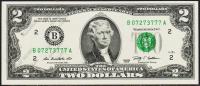 США 2 доллара 2009г. UNC "В" В-А