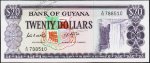 Банкнота Гайана 20 долларов 1966 года. P.24в - UNC