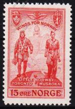Норвегия 1 марка п/с 1946г. Uni #284 MNH OG** 
