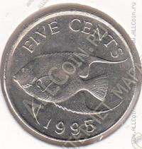 8-69 Бермуды 5 центов 1995г. КМ # 45 медно-никелевая 5,0гр. 21,2мм