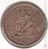 22-132 Восточные Карибы 5 центов 1956г. КМ # 4 некель-латунь 5,0гр. 21мм - 22-132 Восточные Карибы 5 центов 1956г. КМ # 4 некель-латунь 5,0гр. 21мм