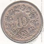32-124 Швейцария 10 раппенов 1882г.