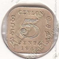 35-138 Цейлон 5 центов 1942г. КМ # 113.1 никель-латунная 3,89гр. 18мм