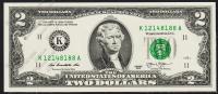 США 2 доллара 2013г. UNC "К" К-А