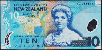 Банкнота Новая Зеландия 10 долларов 2002 года. P.186a(2) - UNC - Банкнота Новая Зеландия 10 долларов 2002 года. P.186a(2) - UNC