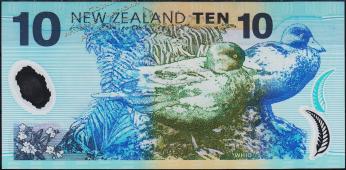 Банкнота Новая Зеландия 10 долларов 2002 года. P.186a(2) - UNC - Банкнота Новая Зеландия 10 долларов 2002 года. P.186a(2) - UNC