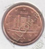 Италия 1 евро цент 2002г. КМ#210 UNC (арт349) - Италия 1 евро цент 2002г. КМ#210 UNC (арт349)
