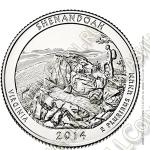 США 25 центов 2014Р (арт426) 22-й Парк Шенандоа