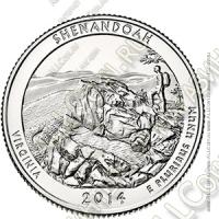США 25 центов 2014Р (арт426) 22-й Парк Шенандоа