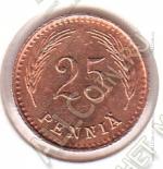 2-121 Финляндия 25 пенни 1943(S) г. KM# 25a Медь 1,27 гр. 16,0 мм.