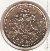 20-133 Барбадос 5 центов 1989г. КМ # 11 латунь 3,75гр. 21мм - 20-133 Барбадос 5 центов 1989г. КМ # 11 латунь 3,75гр. 21мм