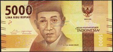Индонезия 5000 рупий 2016г. P.NEW - UNC - Индонезия 5000 рупий 2016г. P.NEW - UNC