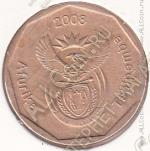 29-170 Южная Африка 50 центов 2008г. КМ # 443 сталь покрытая бронзой 5,0гр. 22мм
