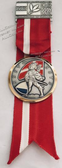 #400 Швейцария спорт Медаль Знаки. Стрелковый фестиваль в округе Цурих. 1988 год.