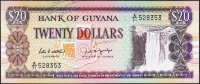 Банкнота Гайана 20 долларов 1989 года. P.27а - UNC