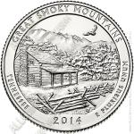 США 25 центов 2014Р (арт228) 21-й Парк Great Smoky Mountains