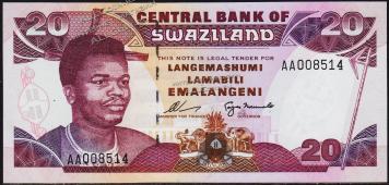 Свазиленд 20 эмалангени 1995г. P.25а - UNC - Свазиленд 20 эмалангени 1995г. P.25а - UNC