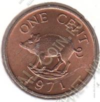 3-21 Бермуды 1 цент 1971 . KM# 15 Бронза 3,11 гр. 19,0 мм. 