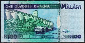 Банкнота Малави 100 квача 1995 года. P.34 UNC - Банкнота Малави 100 квача 1995 года. P.34 UNC