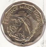 10-176 Сейшелы 10 центов 1977г. КМ # 32 UNC никель-латунь 21мм 