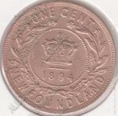 19-24 Ньюфаундленд 1 цент 1894г. KM# 1 бронза - 19-24 Ньюфаундленд 1 цент 1894г. KM# 1 бронза