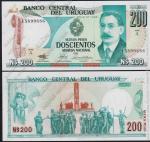 Уругвай 200 новых песо 1986 г. P.66 UNC