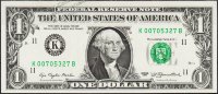 Банкнота США 1 доллар 1977 года. Р.462а - UNC "K" K-B