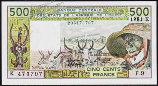 Сенегал 500 франков 1981г. P.706Kc - UNC - Сенегал 500 франков 1981г. P.706Kc - UNC