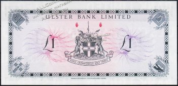 Банкнота Ирландия Северная 1 фунт 1966 года. P.321 UNC - Банкнота Ирландия Северная 1 фунт 1966 года. P.321 UNC