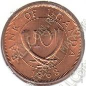 3-131 Уганда 10 центов 1968 г. KM# 2 UNC Бронза 5,0 гр. 24,5 мм. - 3-131 Уганда 10 центов 1968 г. KM# 2 UNC Бронза 5,0 гр. 24,5 мм.