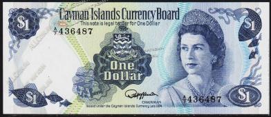 Каймановы острова 1 доллар 1974г. P.5f - UNC - Каймановы острова 1 доллар 1974г. P.5f - UNC