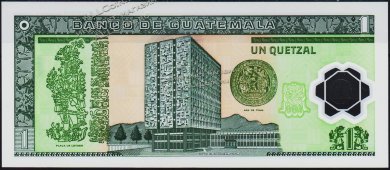 Банкнота Гватемала 1 кетцаль 2008 года. P.115а - UNC - Банкнота Гватемала 1 кетцаль 2008 года. P.115а - UNC