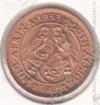29-110 Южная Африка 1/4 пенни 1953г КМ # 44 бронза 2,8гр. 