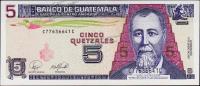 Банкнота Гватемала 5 кетцаль 2007 года. P.110 UNC