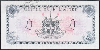 Банкнота Ирландия Северная 1 фунт 1973 года. P.325в(1) - UNC - Банкнота Ирландия Северная 1 фунт 1973 года. P.325в(1) - UNC