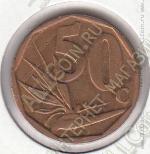 15-58 Южная Африка 50 центов 2008г. КМ # 443 сталь покрытая бронзой 5,0гр. 22мм